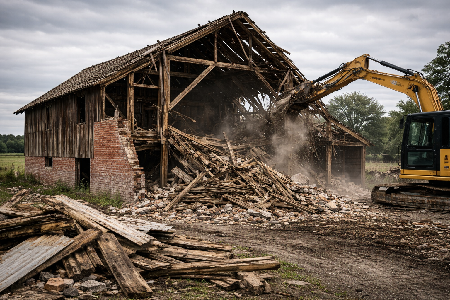 Wyburzenia stodół i budynków gospodarczych
